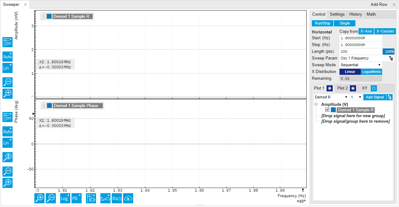 LabOne Sweeper Xcursors